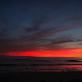 pregnant beach sunset